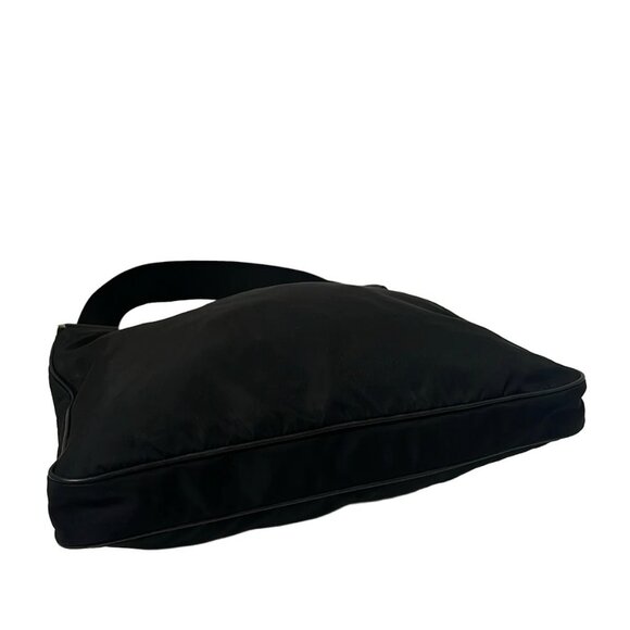 Auth PRADA - Black Nylon Leather Shoulder Bag - Picture 6 of 9
